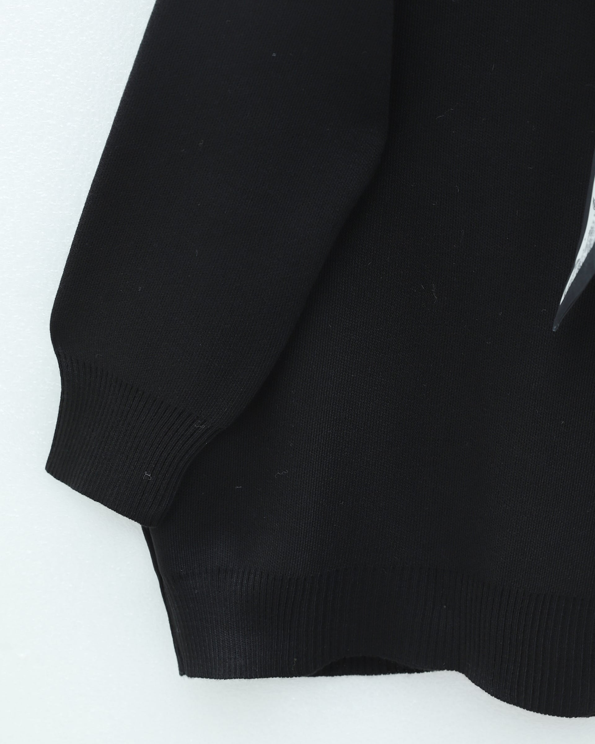 Round Neck Scarf Detail Oversized Knit Tunic - Black - Podyumplus - by Peralane - photo 6