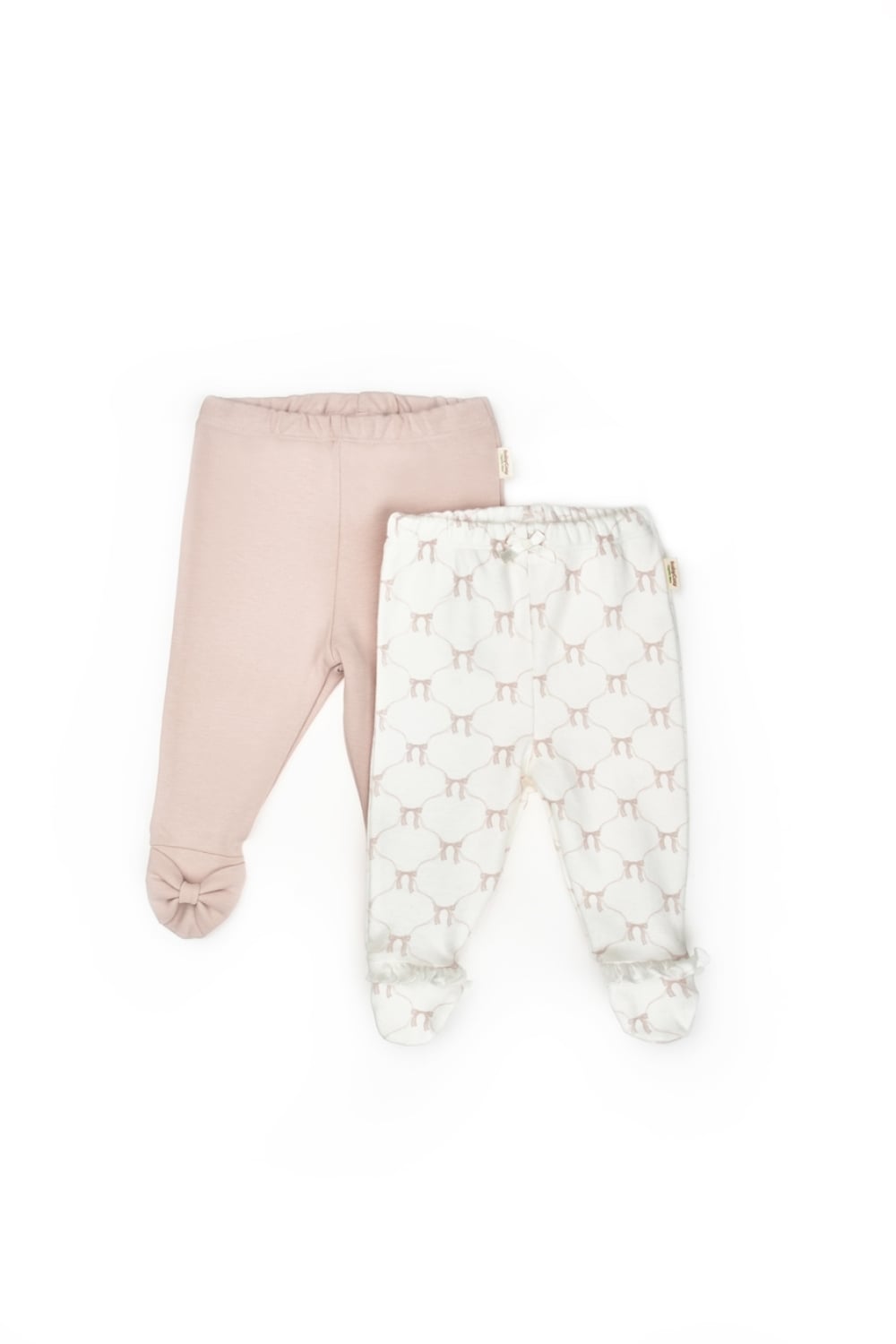 2-Piece Cotton Footed Pants Set for Babies - Babycosy - by Peralane