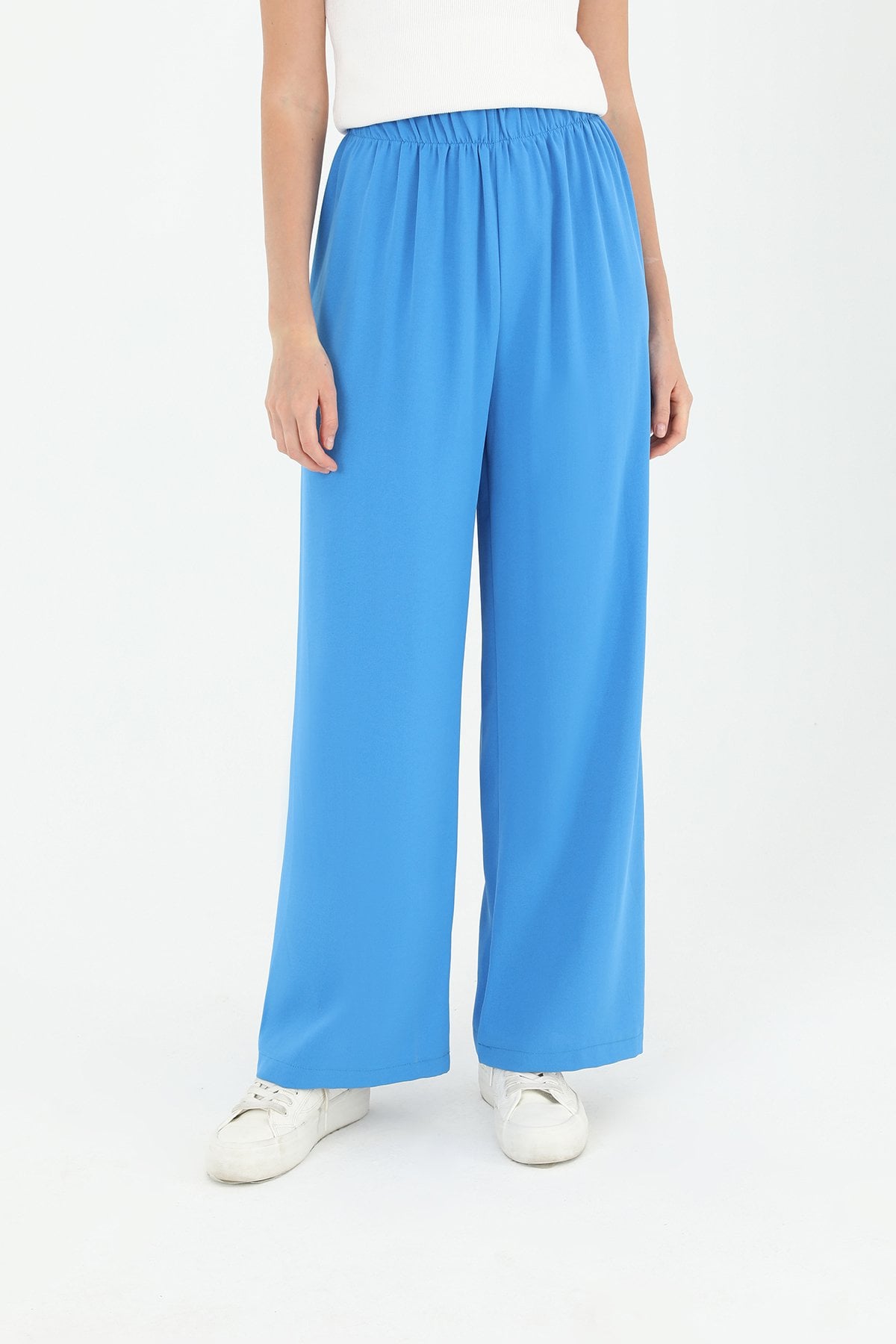 Women's Bright Blue Wide-Leg High-Waist Trousers - Puane - by Peralane - photo 4