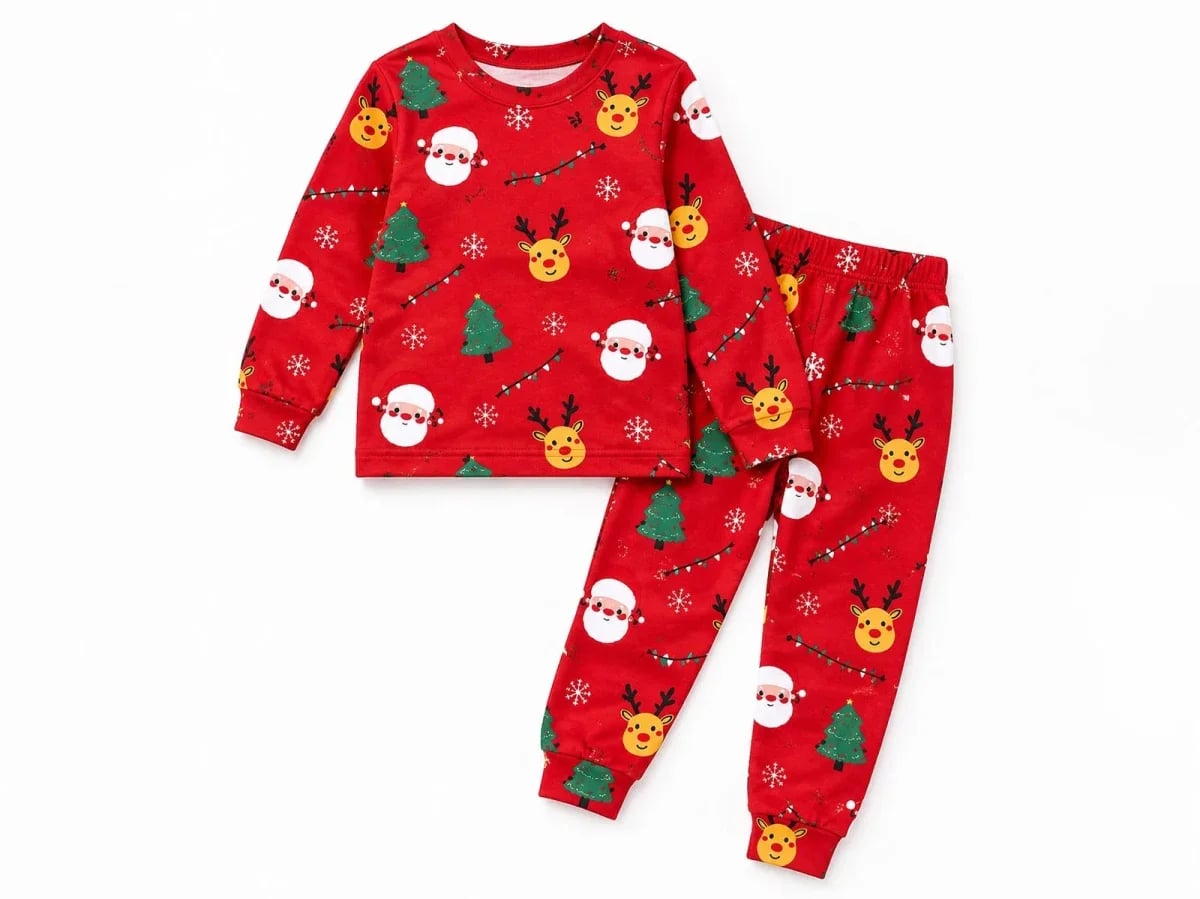 Red Christmas Print Kids' Pajama Set - Supermini - by Peralane
