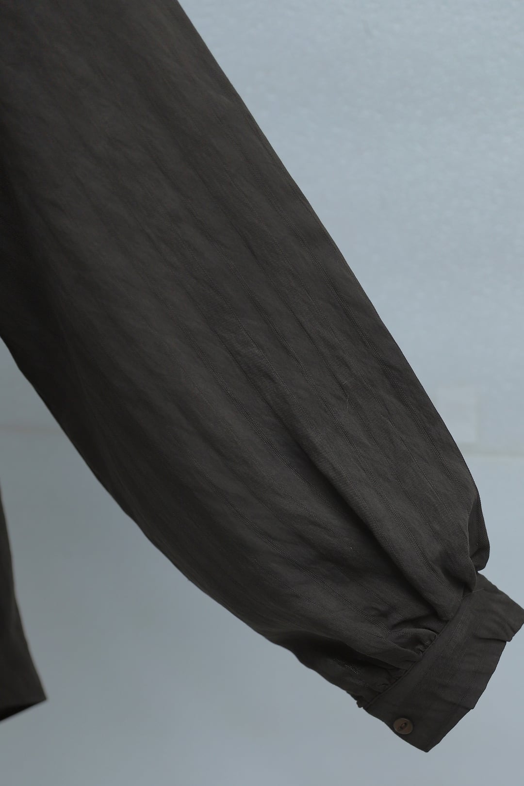 Oversize Button-Down Blouse with Long Curved Back - Dark Brown - Podyumplus - by Peralane - photo 5