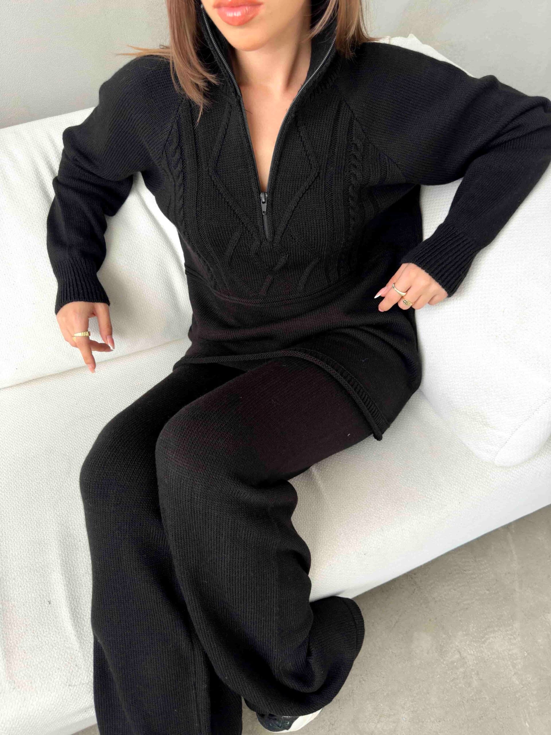 Polo Neck Zip Knit Set 1511 - My Bee - by Peralane - photo 3