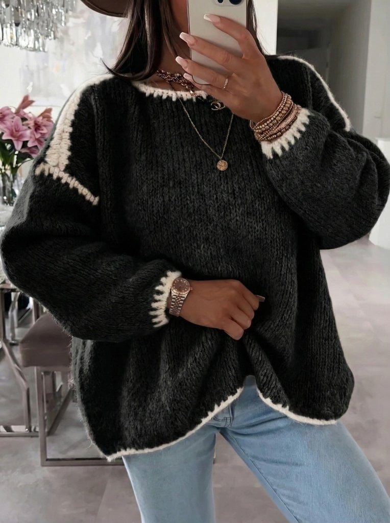 Women's Long Sleeve Boat Neck Knit Blouse - Janes - by Peralane - photo 2