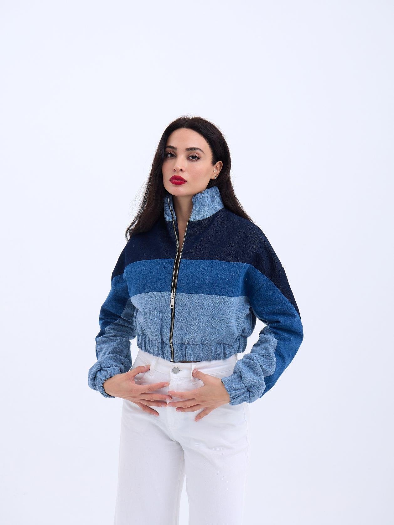 Women's Cropped Denim Jacket in Blue - Pack of 6 - Fame - by Peralane - photo 2