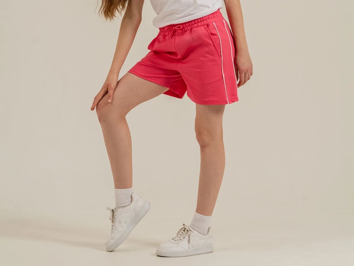 Girls' Side-Piped Shorts - Fuchsia (Pack of 4) - Nickel - by Peralane