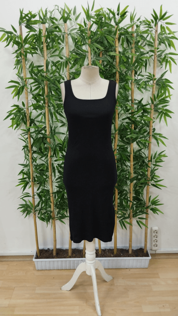 Women's Sleeveless Square Neck Side Slit Midi Ribbed Dress - Janes - by Peralane - photo 5