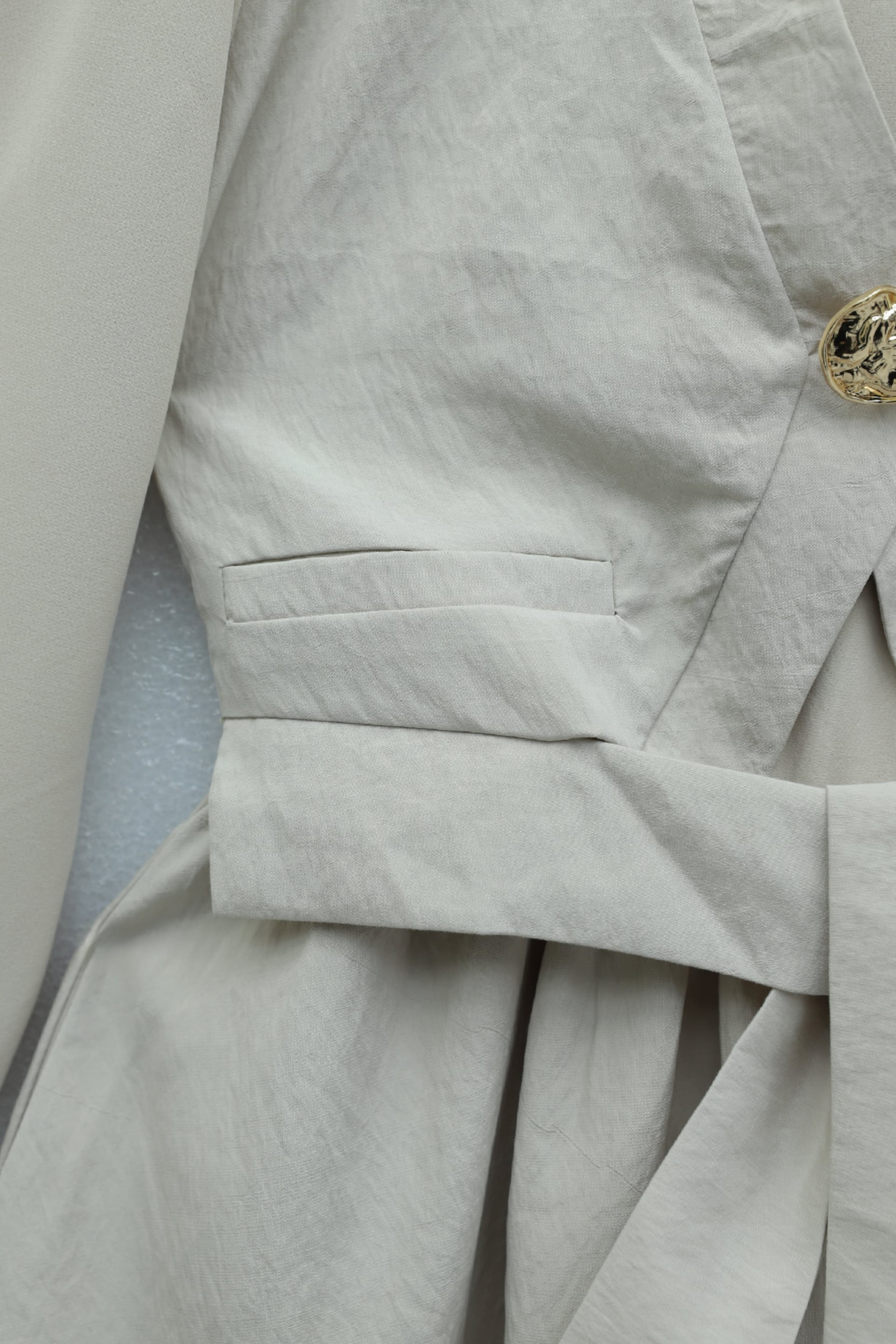 Tie Waist Elastic Vest Detail Cupra Dress - Beige - Podyumplus - by Peralane - photo 8