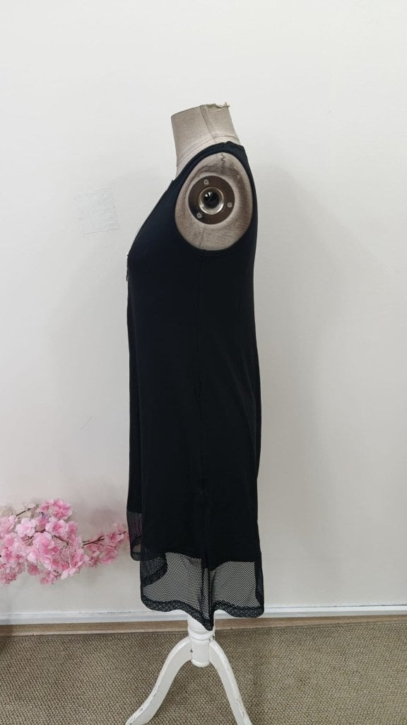 Women's Sleeveless Round Neck Zipper Mesh Trim Viscose Dress - Janes - by Peralane - photo 5