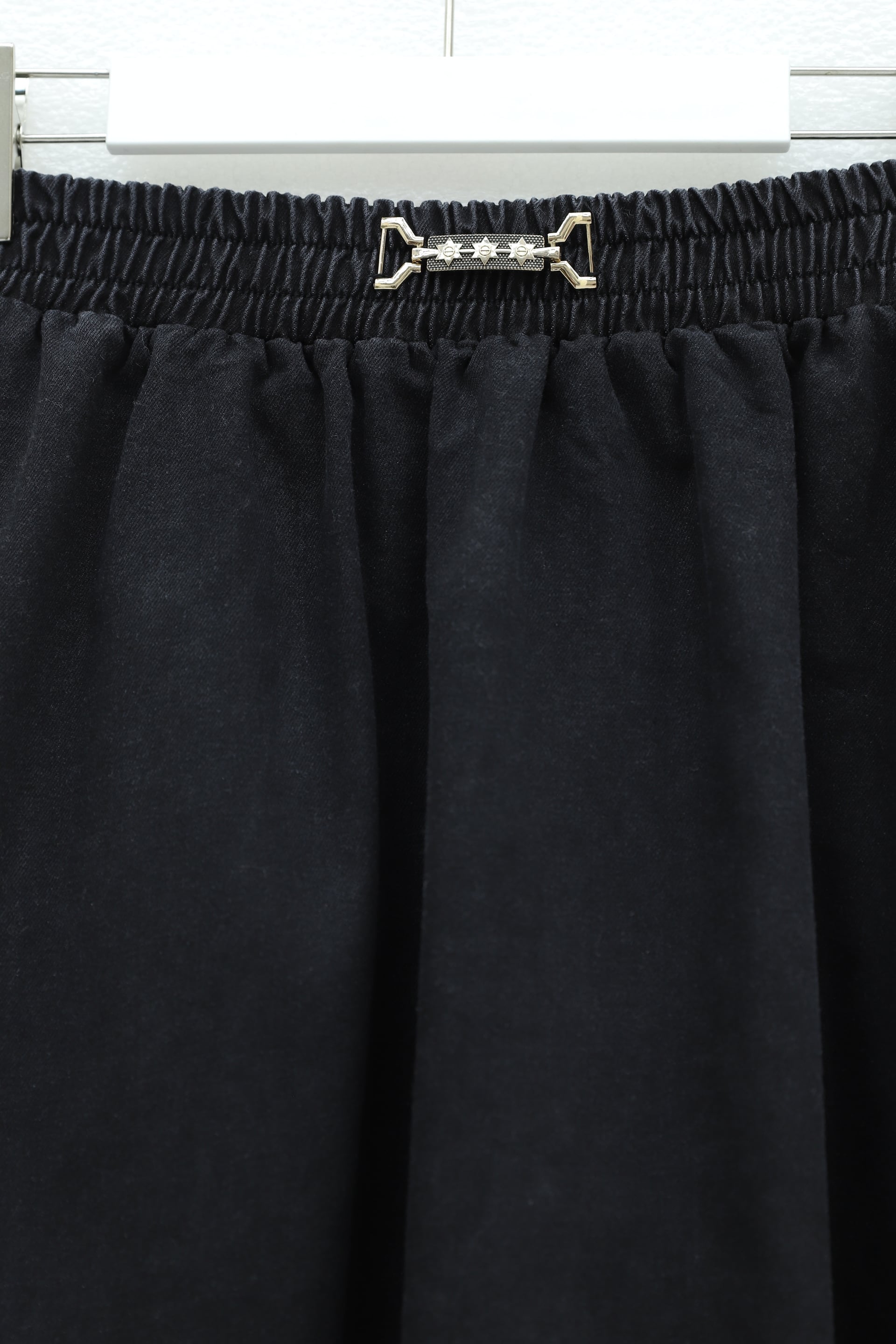 Black Elastic Waist Denim-Style Maxi Skirt with Buckle Detail - Podyumplus - by Peralane - photo 6