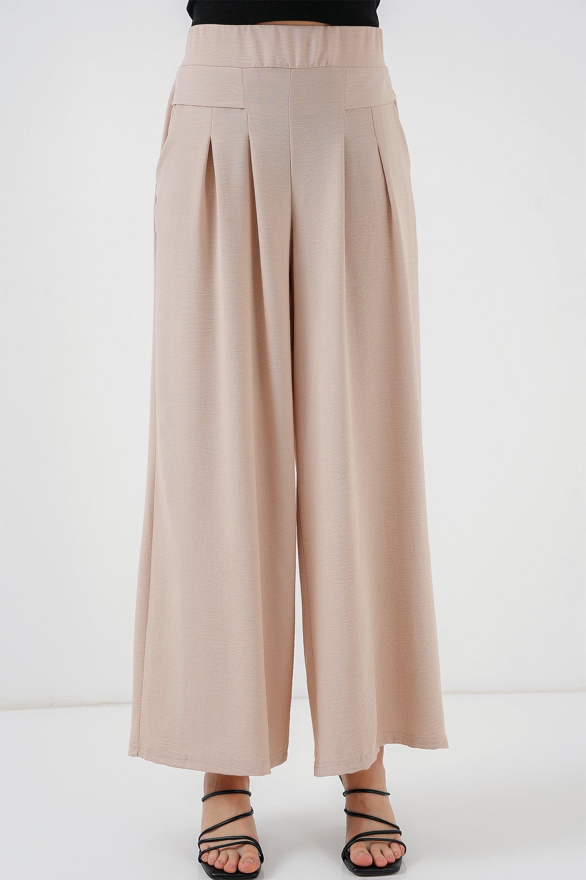 Women's Wide-Leg Pleated Trousers - Cream - Bigdart - by Peralane - photo 2