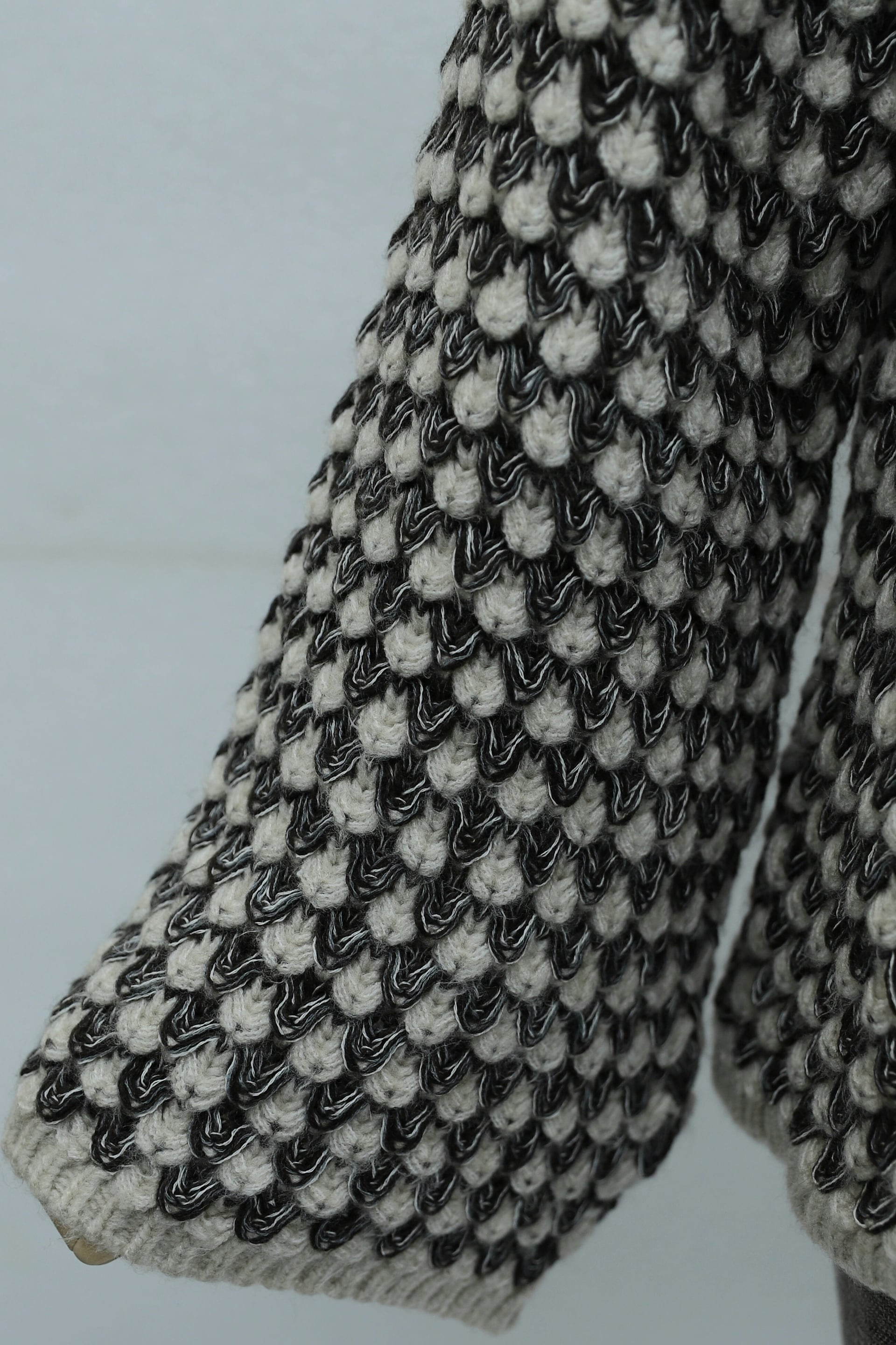 Herringbone Knit Spanish Sleeve Sweater - Beige - Podyumplus - by Peralane - photo 9