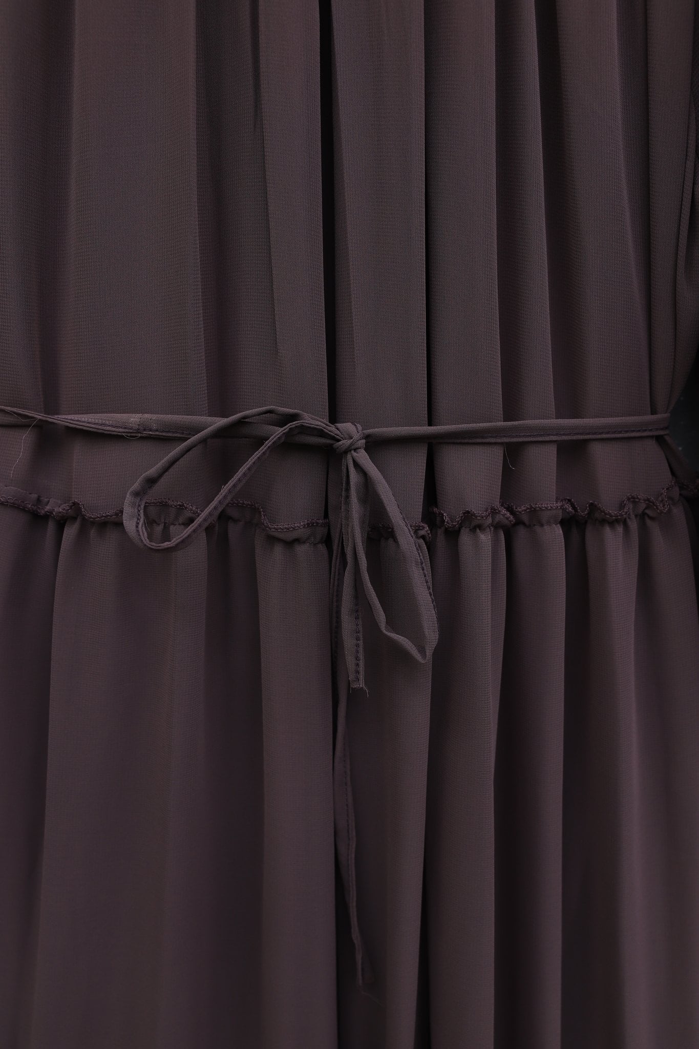 Ruffled Tiered Maxi Dress with Drawstring Waist and Bishop Sleeves - Dusty Rose - Podyumplus - by Peralane - photo 7