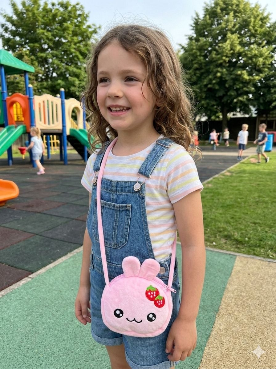 Pink Bunny Face Crossbody Bag for Girls - Nesvay - by Peralane