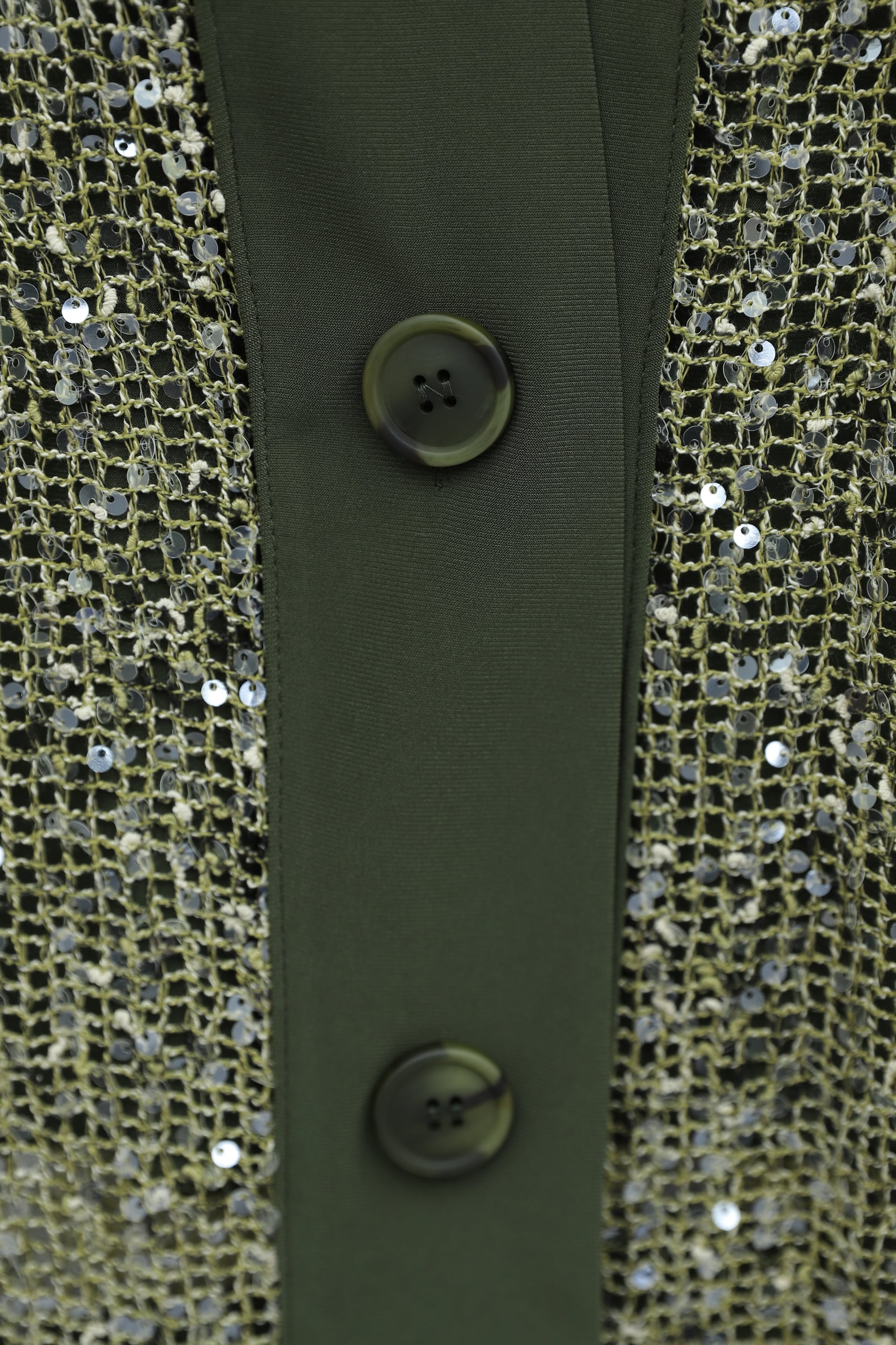 Sequin Mesh Cardigan 3-Piece Co-ord Set - Olive Green - Podyumplus - by Peralane - photo 6