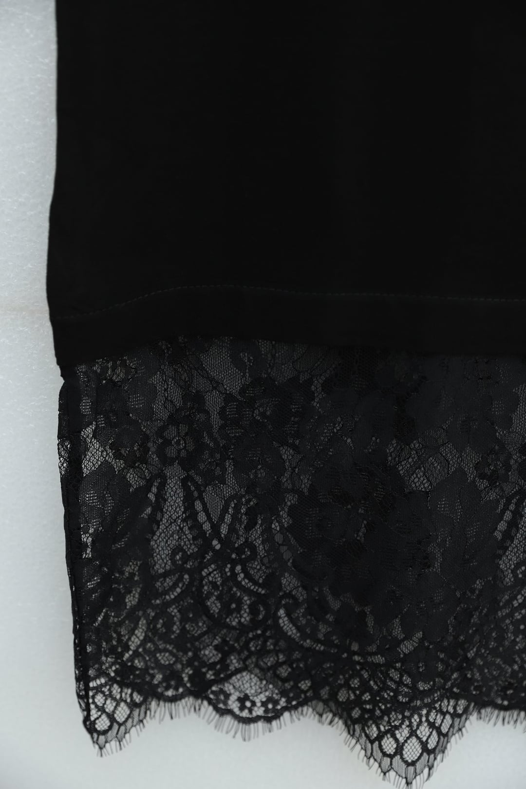 Black Sleeveless Lace Trimmed Crew Neck Knit Tunic - Podyumplus - by Peralane - photo 4