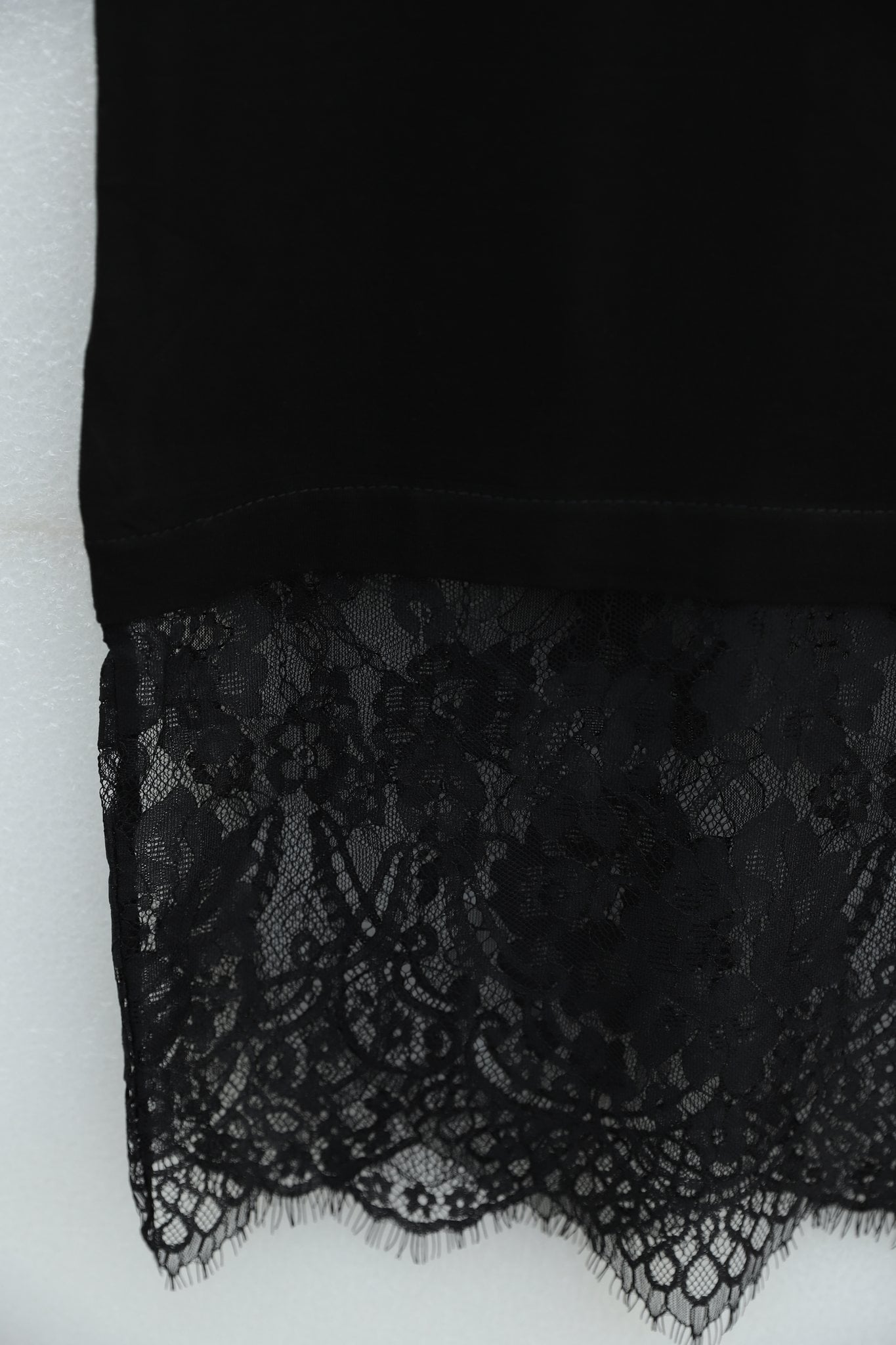 Black Sleeveless Lace Trimmed Crew Neck Knit Tunic - Podyumplus - by Peralane - photo 4
