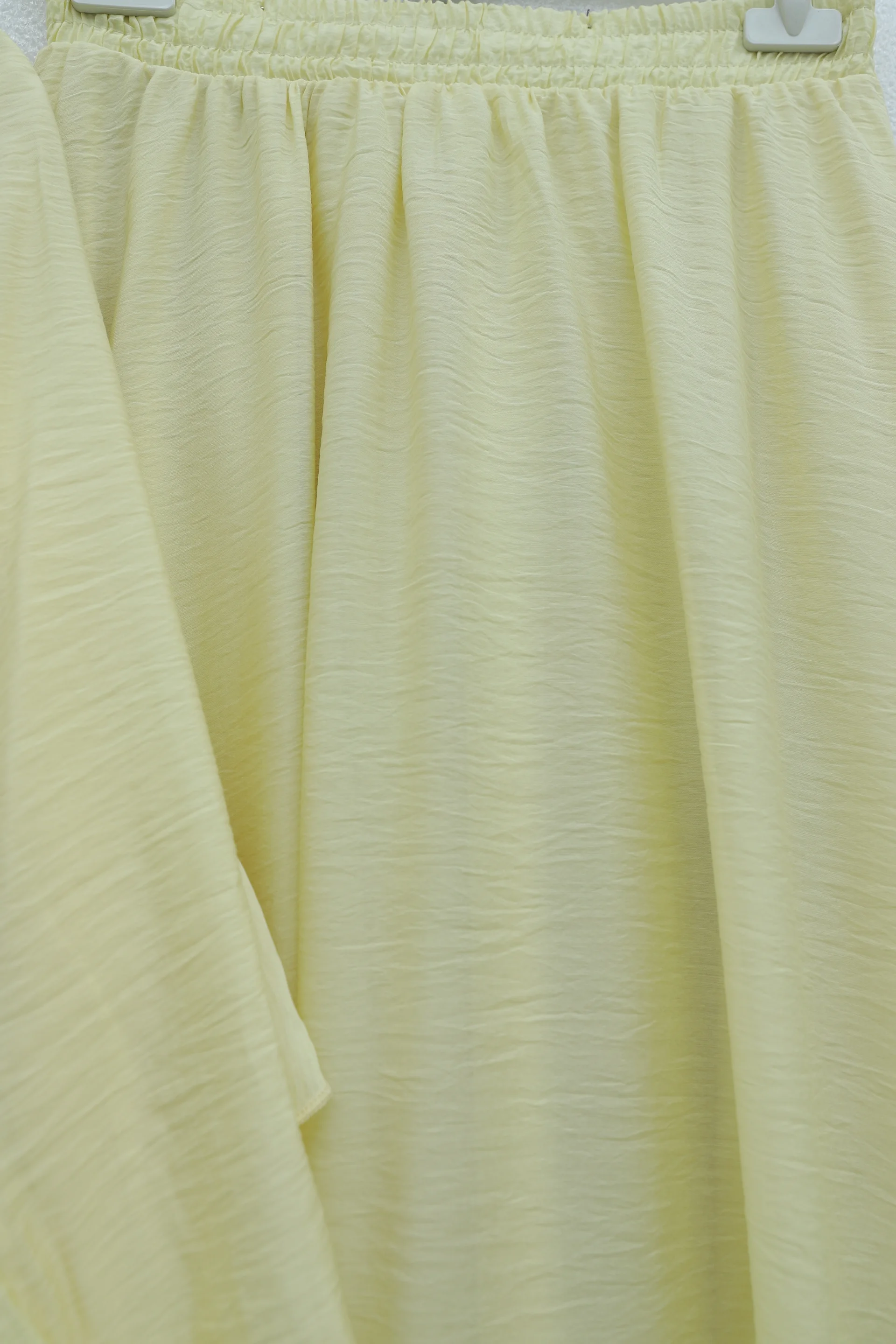 Pale Yellow Tie-Neck Ruffle Trimmed Lined Tulle Modal Two-Piece Set - Podyumplus - by Peralane - photo 7