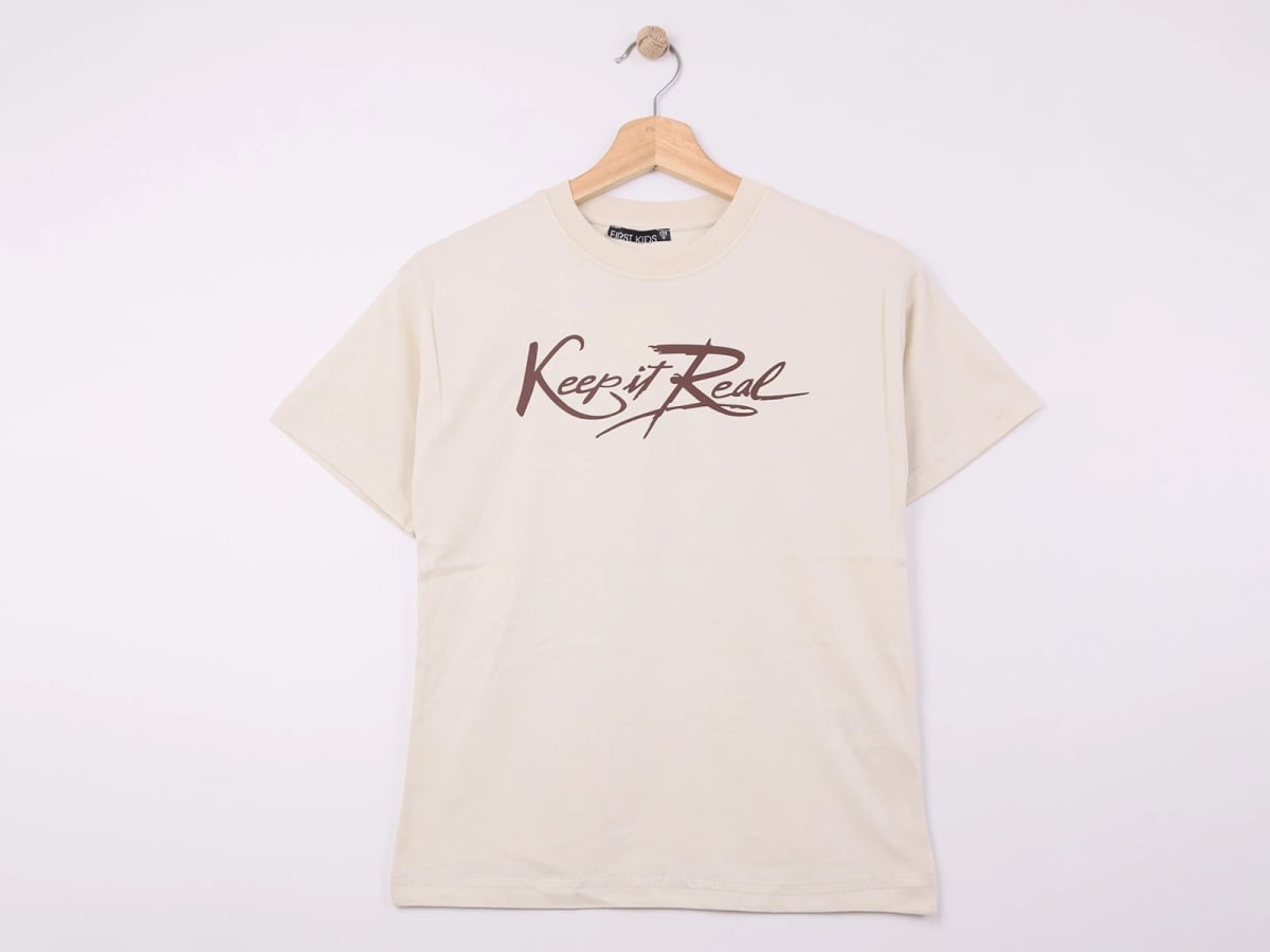 Boys' Keep Print T-Shirt in Beige (Pack of 4) - First Kids - by Peralane
