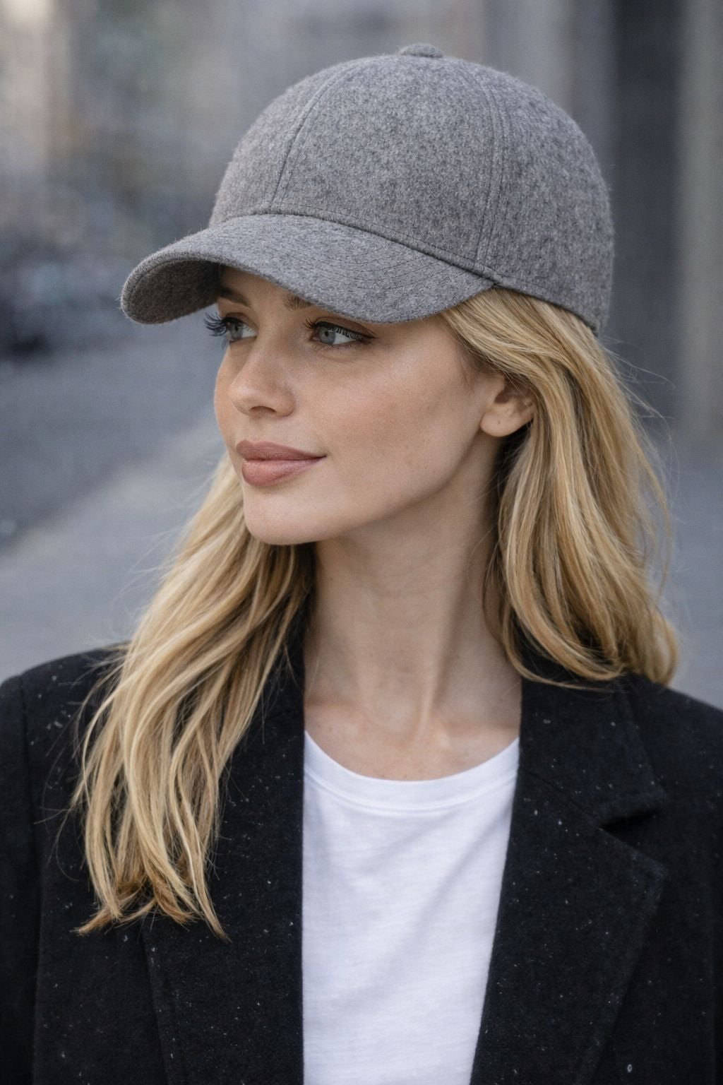 Grey Wool-Blend Baseball Cap for Women - Nesvay - by Peralane - photo 2