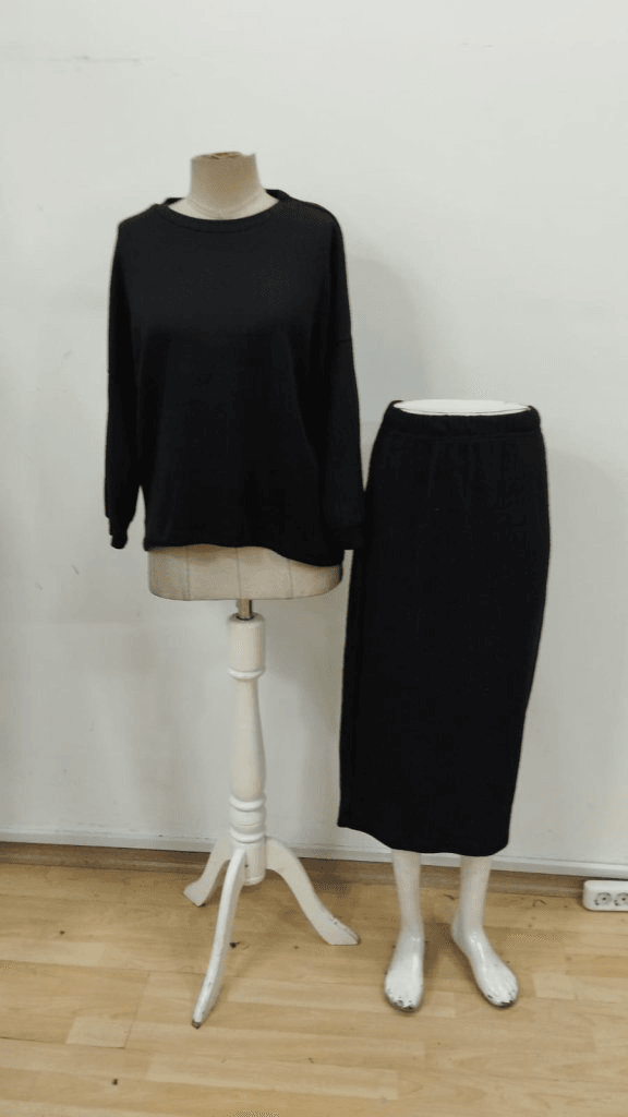 Women's Long Sleeve Round Neck Brushed Knit Blouse and Skirt Co-ord Set - Janes - by Peralane - photo 7