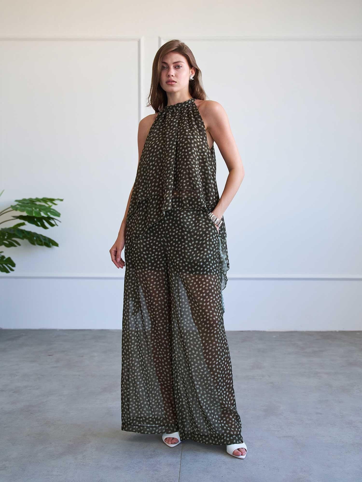 Polka Dot Chiffon Asymmetric Co-ord Set - Lefon - by Peralane - photo 2