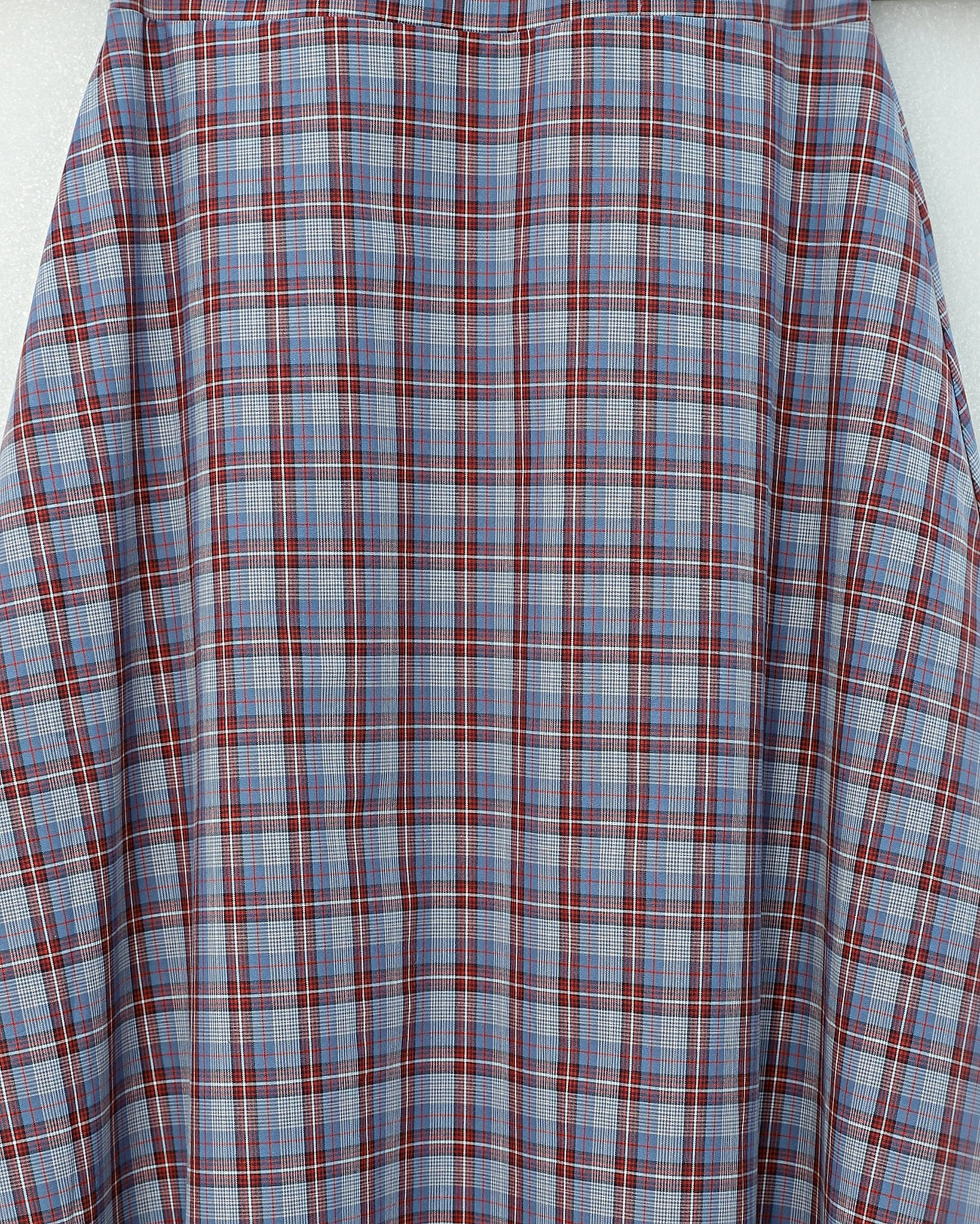 Elasticated Waist Plaid Polyviscose Skirt - Indigo - Podyumplus - by Peralane - photo 7