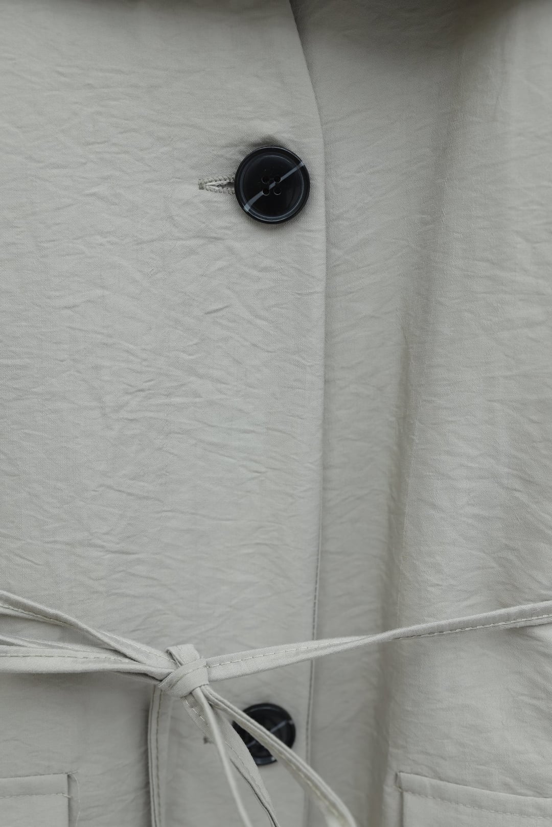 Cape Detail V-Neck Tie-Front Parachute Set - Stone - Podyumplus - by Peralane - photo 9