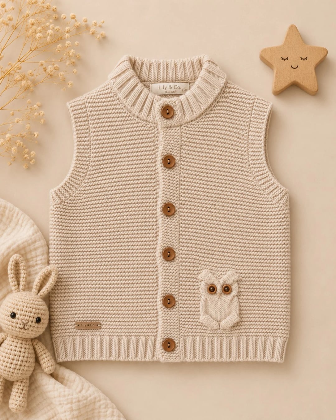 Knitted Baby Vest - 1175 - Has Bereket - by Peralane