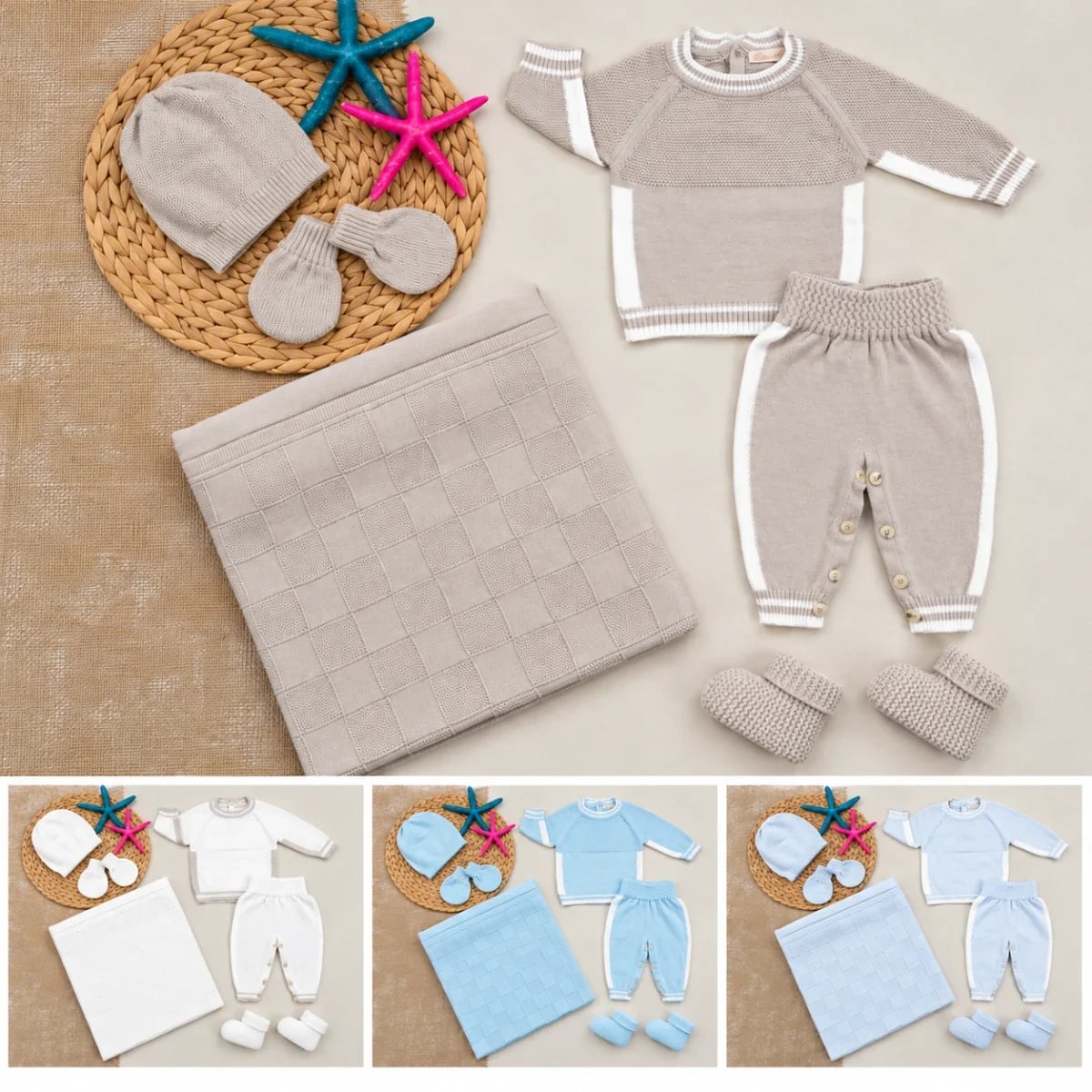 Newborn Knitwear 10-Piece Set - Light Blue - Has Bereket - by Peralane