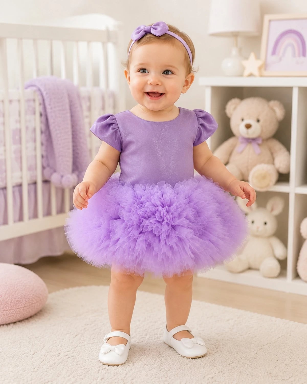 Baby Girls' Lavender Tulle Dress and Headband Set - Has Bereket - by Peralane