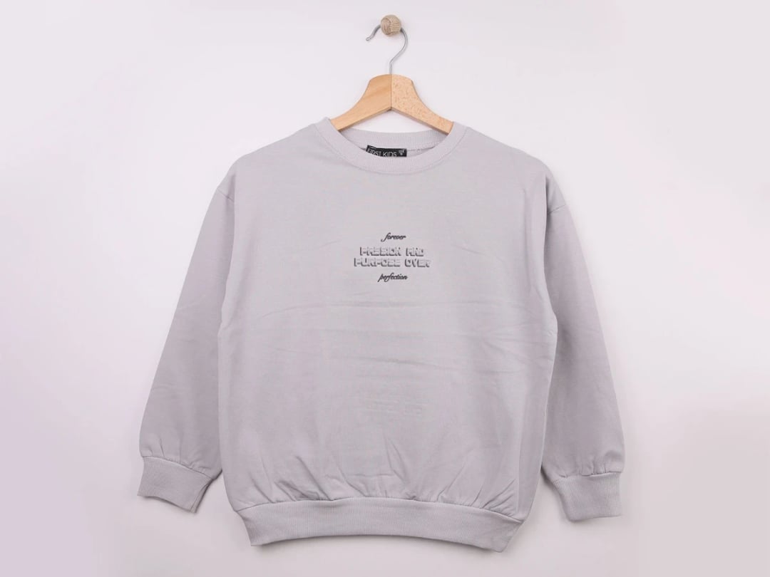 Boys' Printed Sweatshirt - Light Grey (Pack of 4) - First Kids - by Peralane
