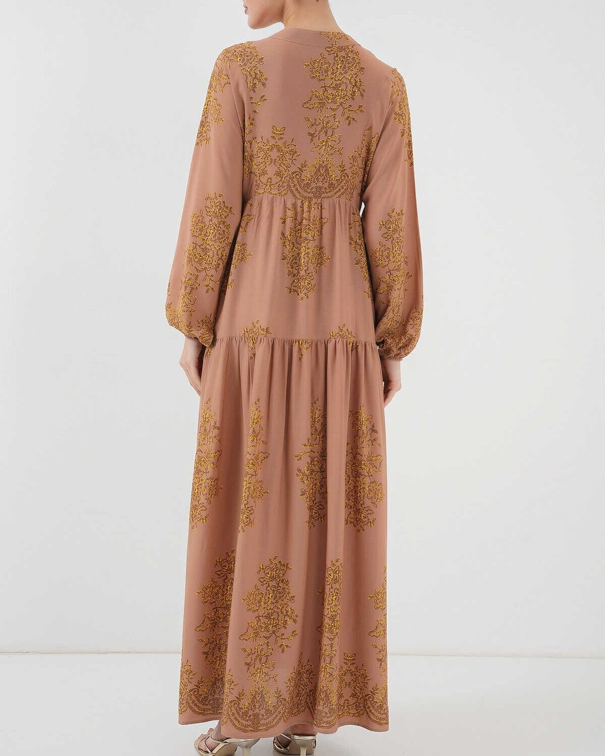 Dusty Rose Gold Floral Modest Dress - Wholeskop - by Peralane - photo 6