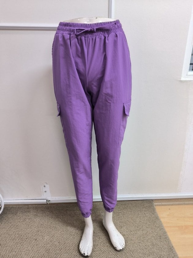 Women's High Waist Drawstring Pocket Parachute Trousers with Elasticated Cuffs - Janes - by Peralane - photo 6