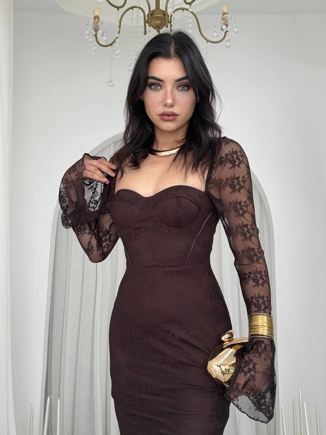 Fost Midi Dress ETK-00735 - Brown - Etika - by Peralane - photo 5
