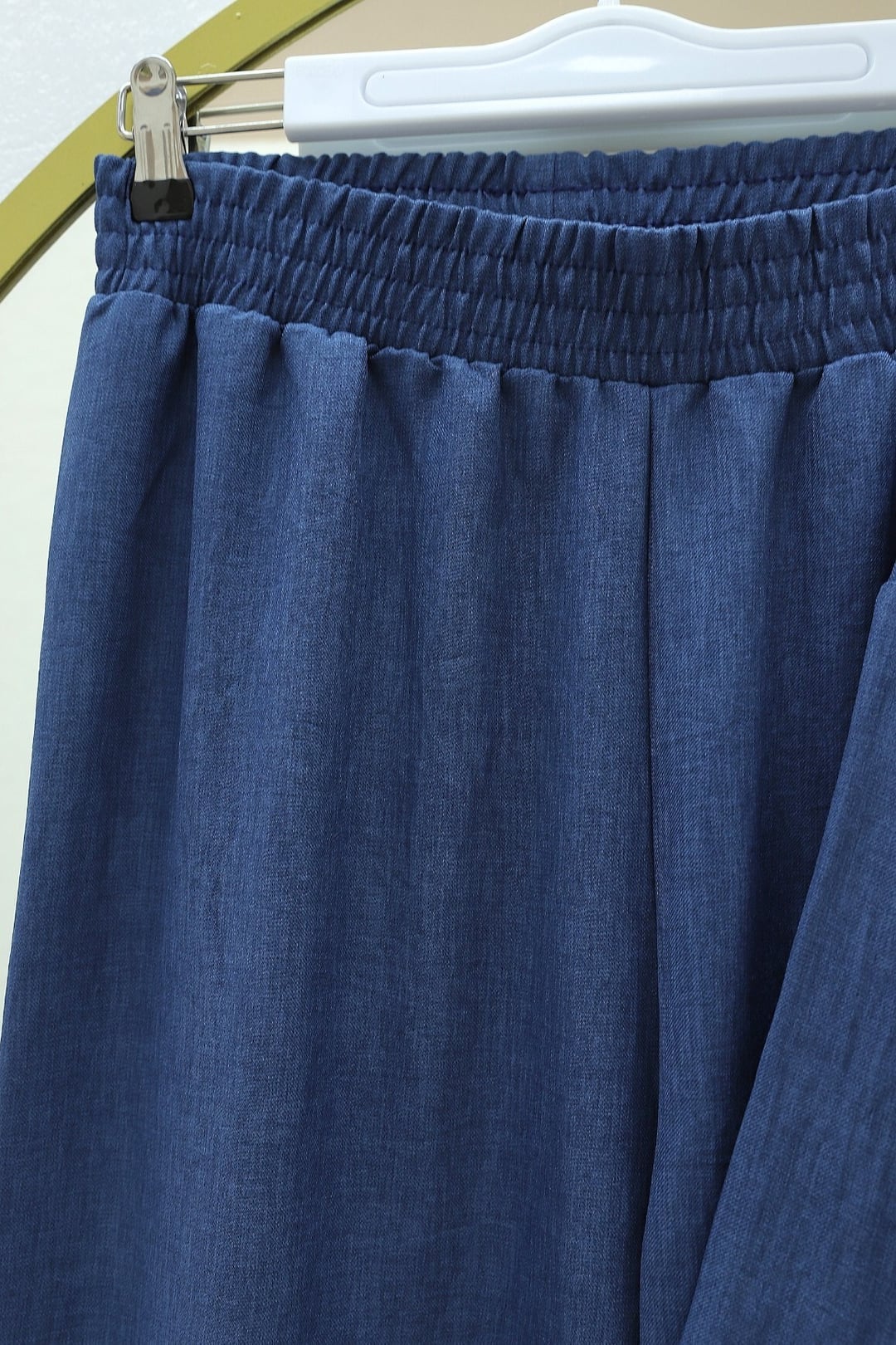Indigo Double-Tie Front Kimono Set with Wide-Leg Trousers - Podyumplus - by Peralane - photo 5