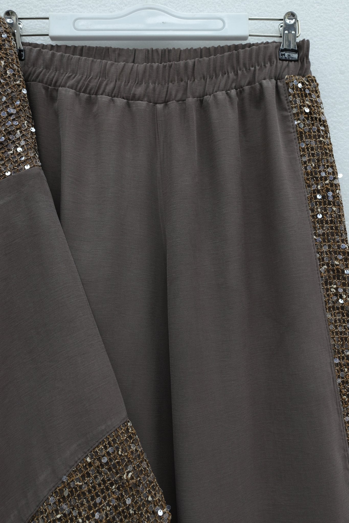 Sequin Embellished Belted Kimono Set with Wide-Leg Trousers - Earth - Podyumplus - by Peralane - photo 7
