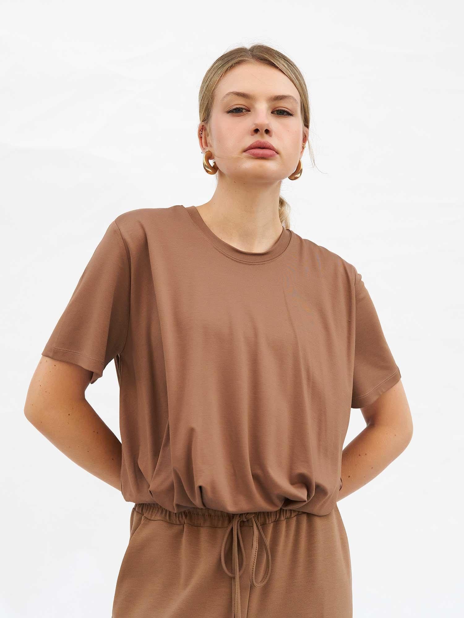 Balloon Sleeve Short-Sleeve T-Shirt and Trousers Set - Lefon - by Peralane - photo 8