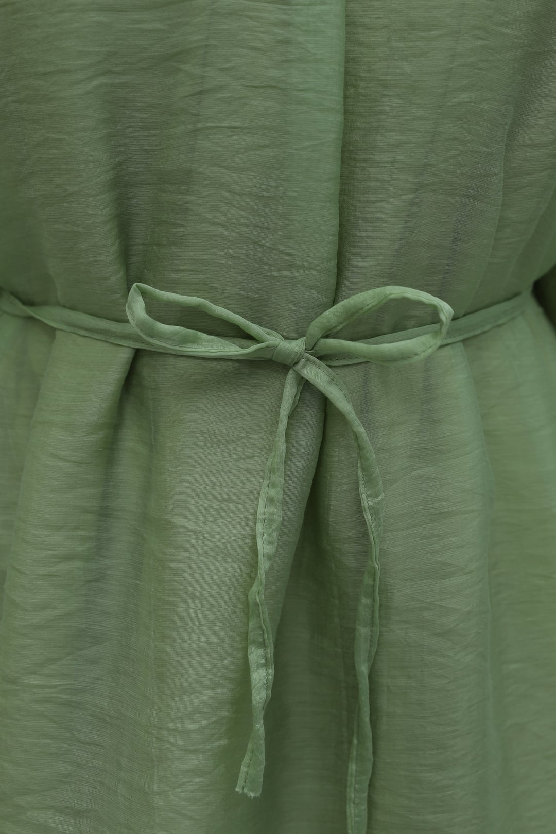 Hakim Collar Belted Lined Spanish Sleeve Oversize Lyocell Tunic - Pale Green - Podyumplus - by Peralane - photo 10
