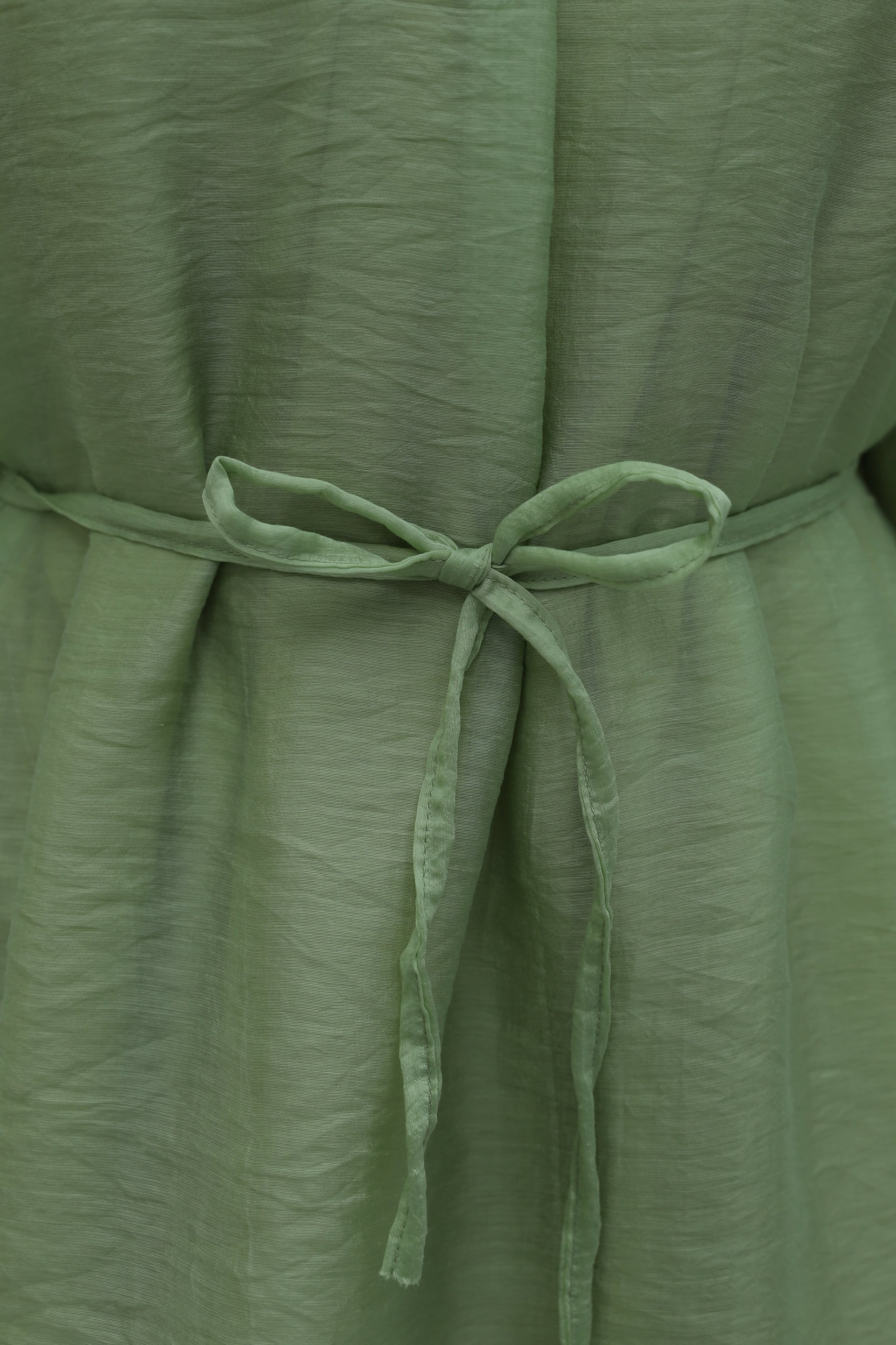 Hakim Collar Belted Lined Spanish Sleeve Oversize Lyocell Tunic - Pale Green - Podyumplus - by Peralane - photo 10