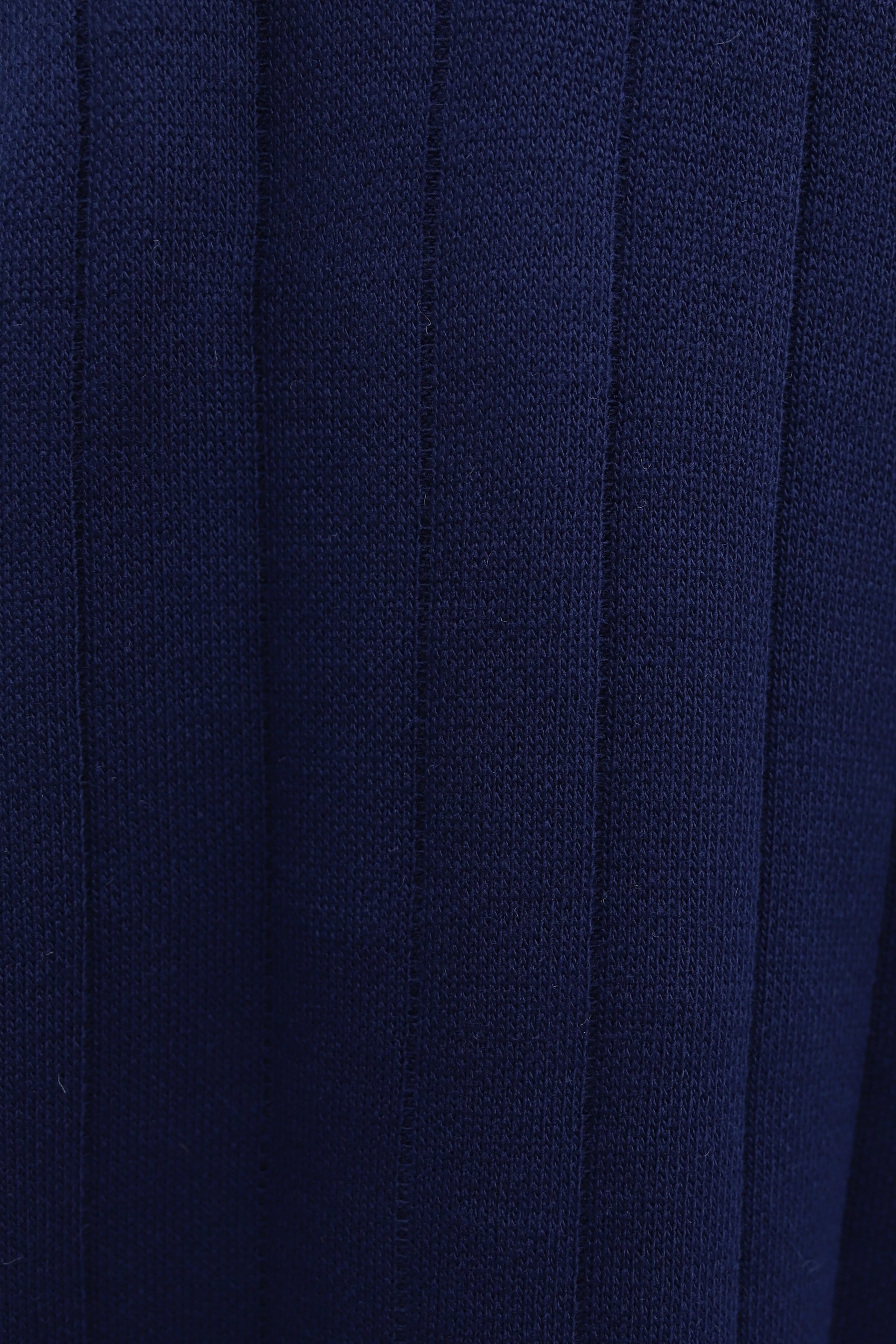 Navy Blue Ruffled Collar and Hem Button Detail Knit Dress - Podyumplus - by Peralane - photo 6