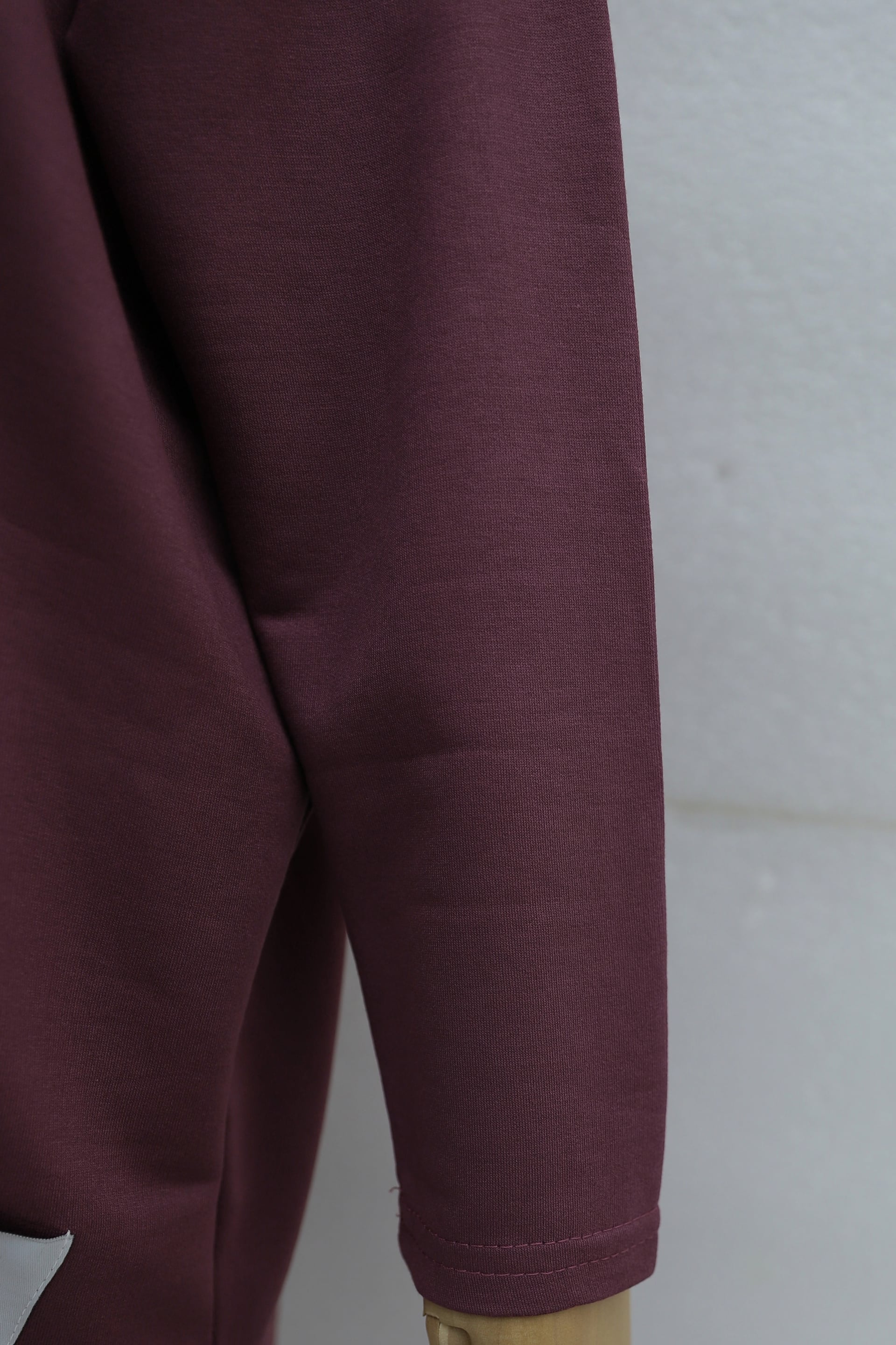 Round Neck Long Back Pocket Oversize Lycra Jersey Co-ord Set - Plum - Podyumplus - by Peralane - photo 6