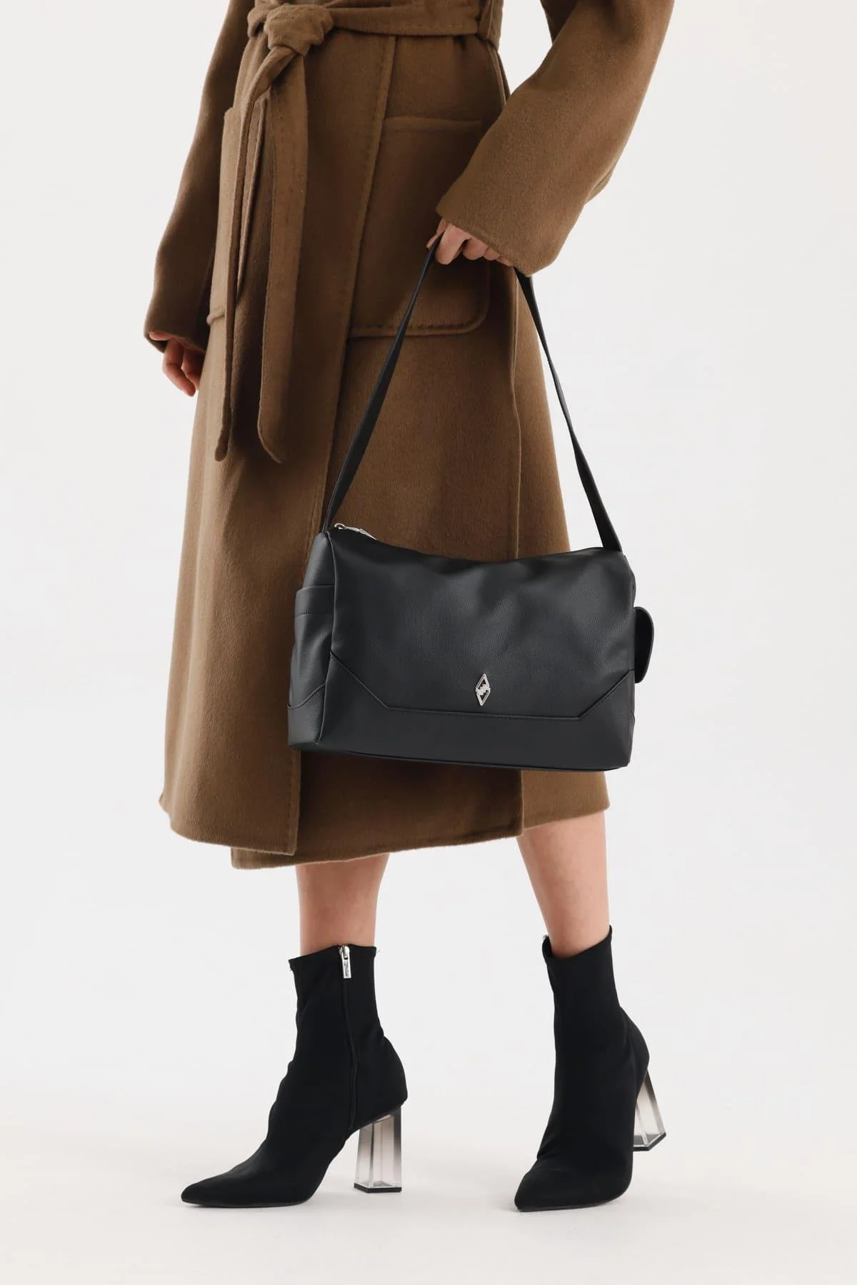 Laura Black Soft Faux Leather Women's Shoulder Bag 6233 - Aron Atelier - by Peralane - photo 2