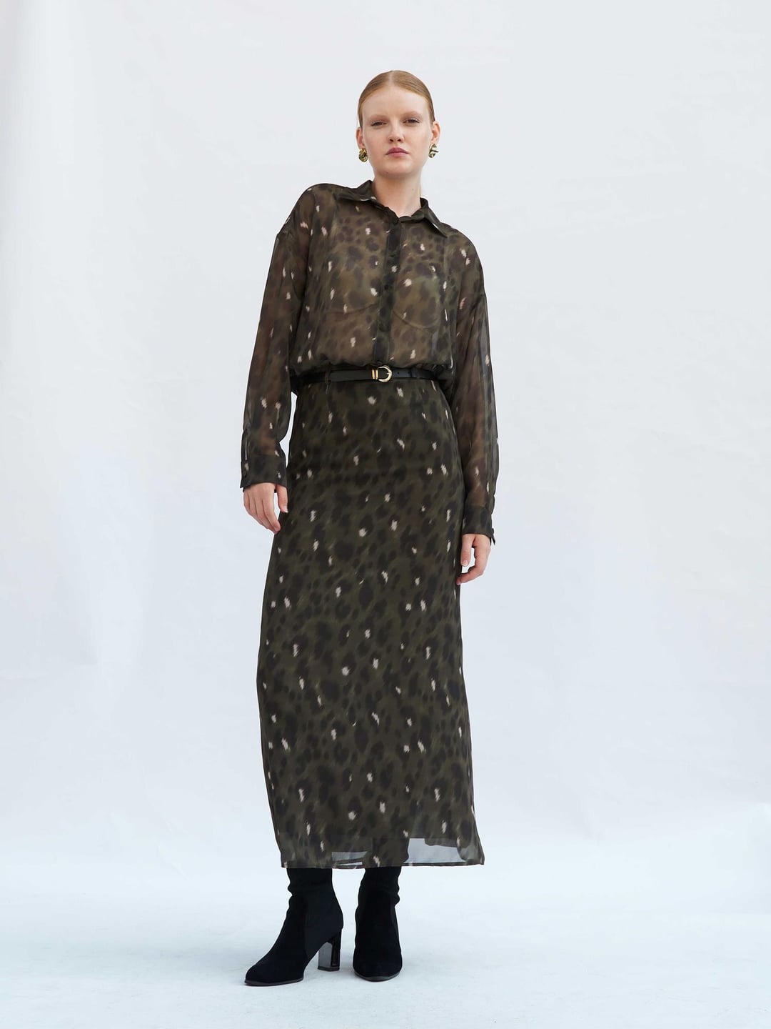 Polka Dot Print Maxi Skirt - Lefon - by Peralane