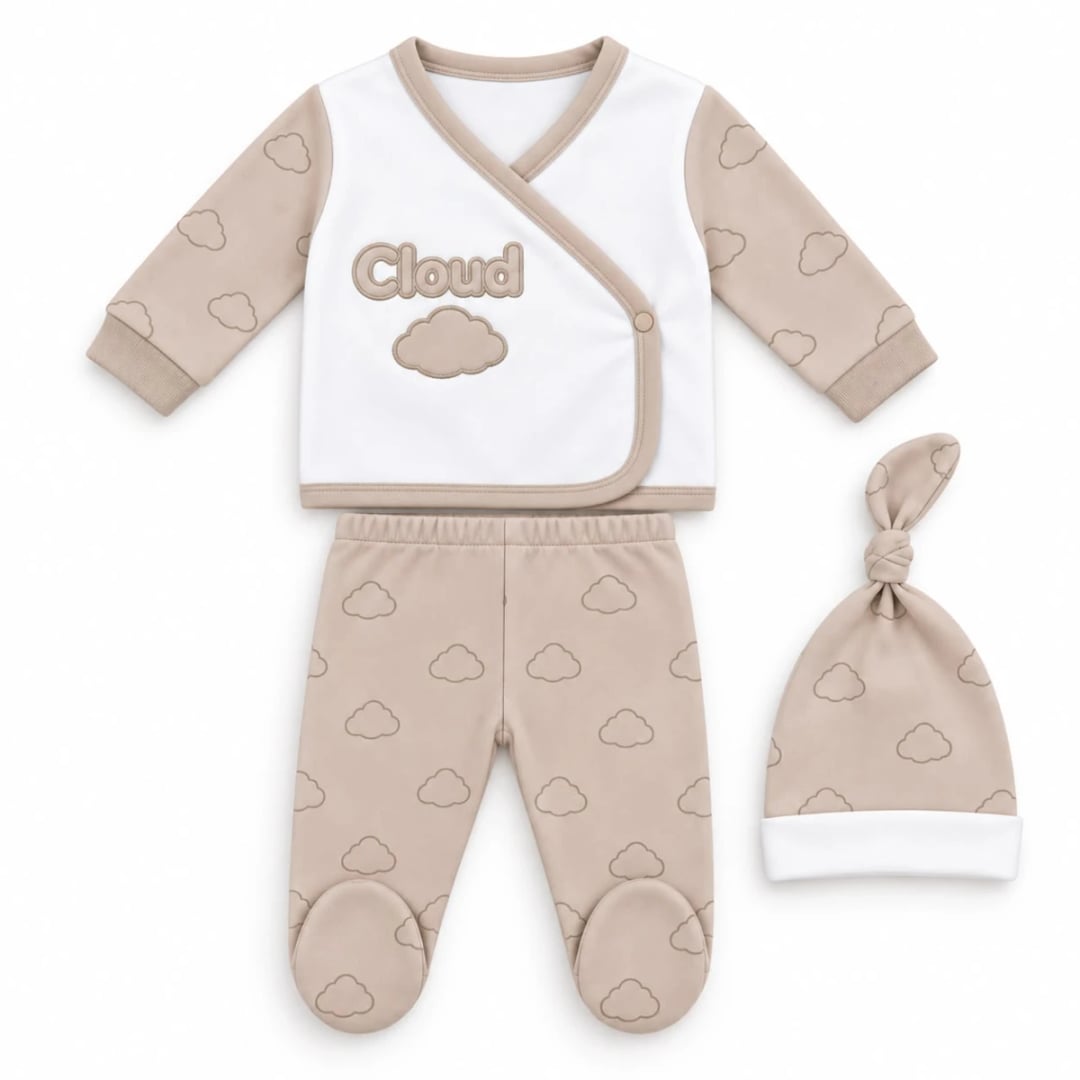 Baby 3-Piece Cloud Set - Beige - Safera - by Peralane