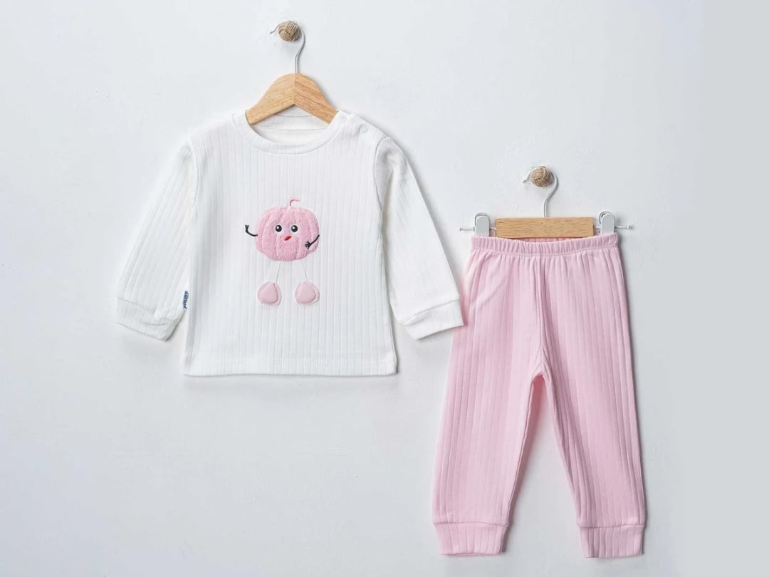 Pumpkin Print 2-Piece Baby Set - Light Pink - Nafitto - by Peralane