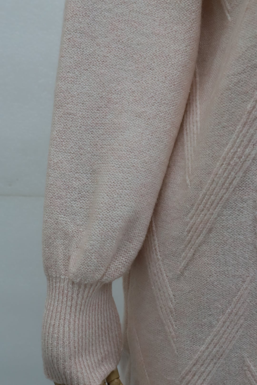 Powder Pink Rhinestone Balloon Sleeve Loose Knit Tunic - Podyumplus - by Peralane - photo 6