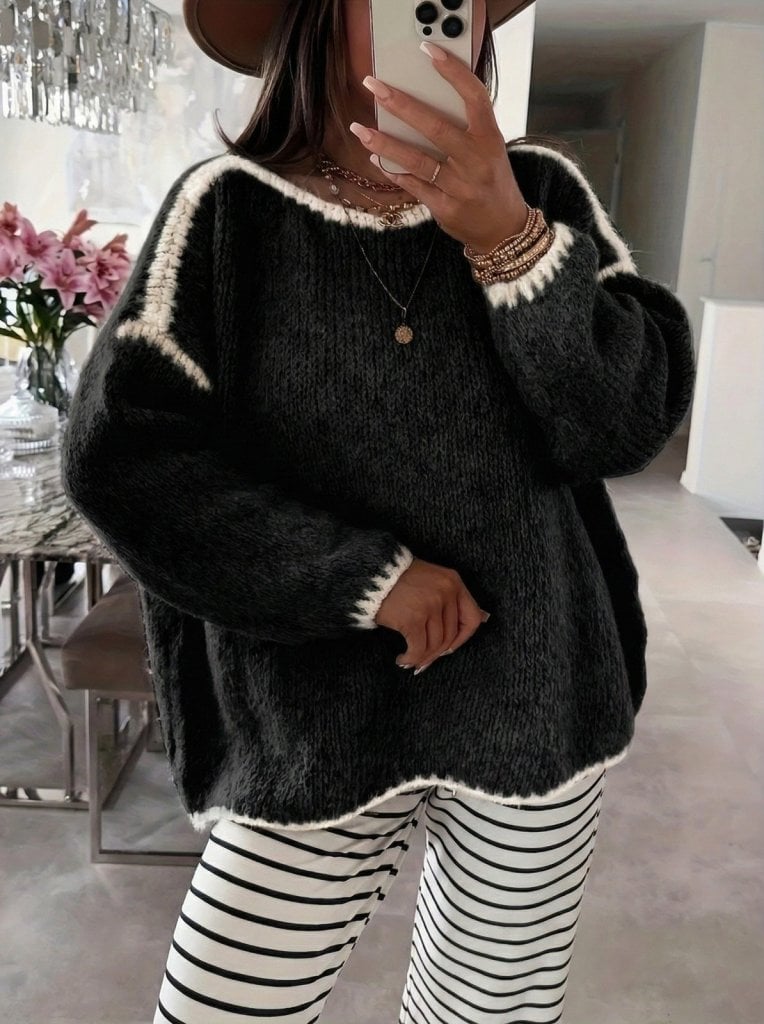Women's Long Sleeve Boat Neck Knit Blouse - Janes - by Peralane - photo 3