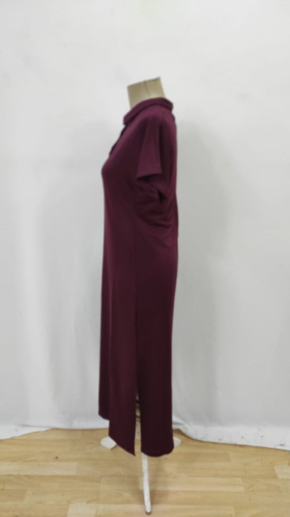 Women's Short Sleeve Polo Collar Side Slit Viscose Two-Thread Dress - Janes - by Peralane - photo 6