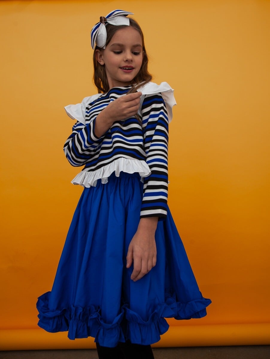 Girls' Blue Skirt with Ruffled Hem – Pack of 5 - Lialea - by Peralane