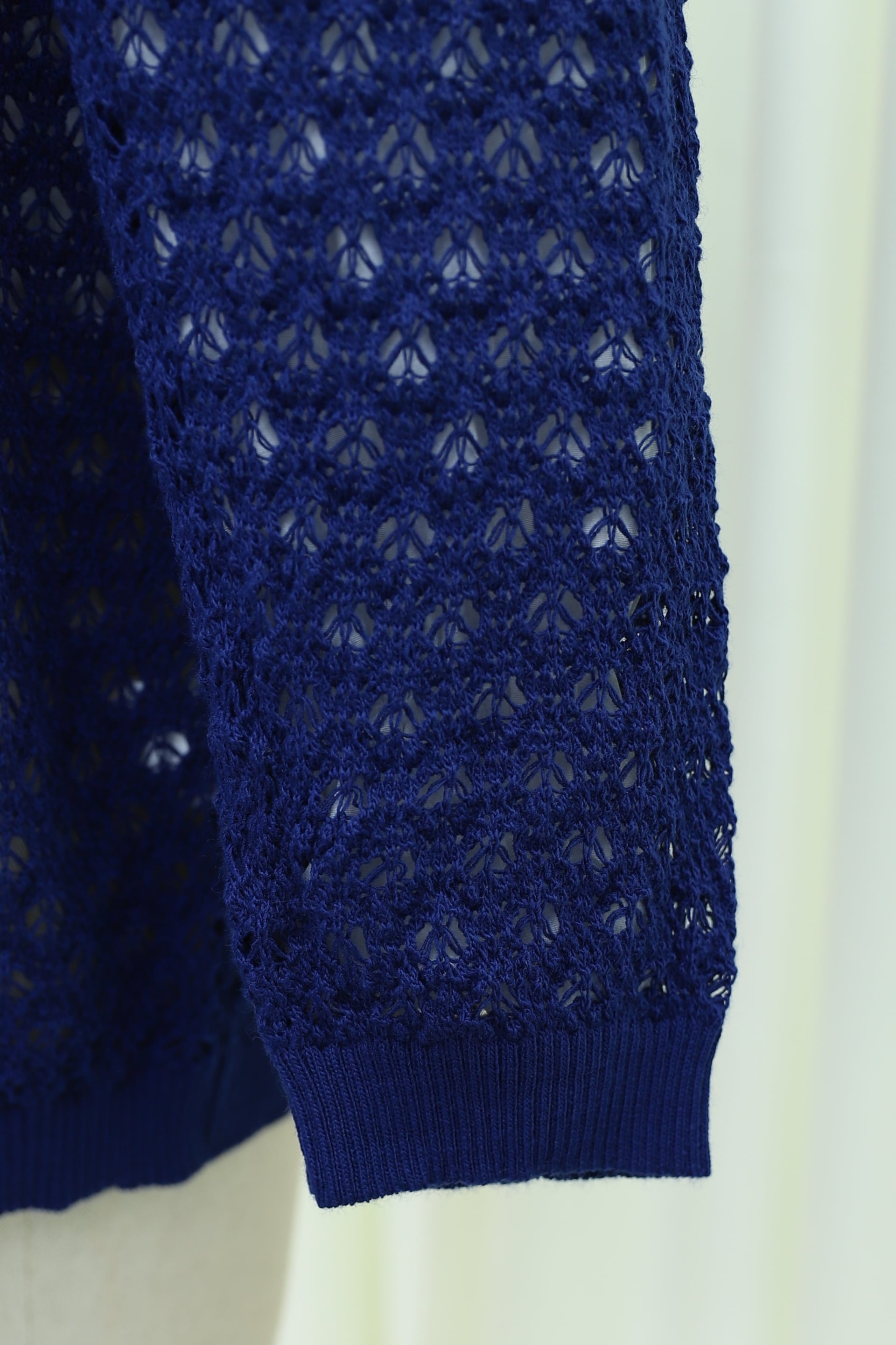 Navy Blue Open-Knit Cardigan - Podyumplus - by Peralane - photo 8